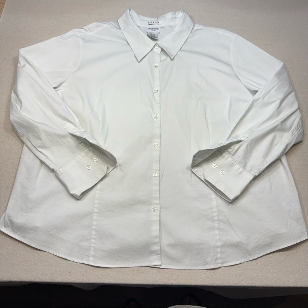 George Woman Stretch Classic White Shirt - Size 26W/28W